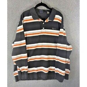 Karl Kani Gold Long Sleeve Polo Shirt Multicolor Striped Polo Vintage  Men’s 3X